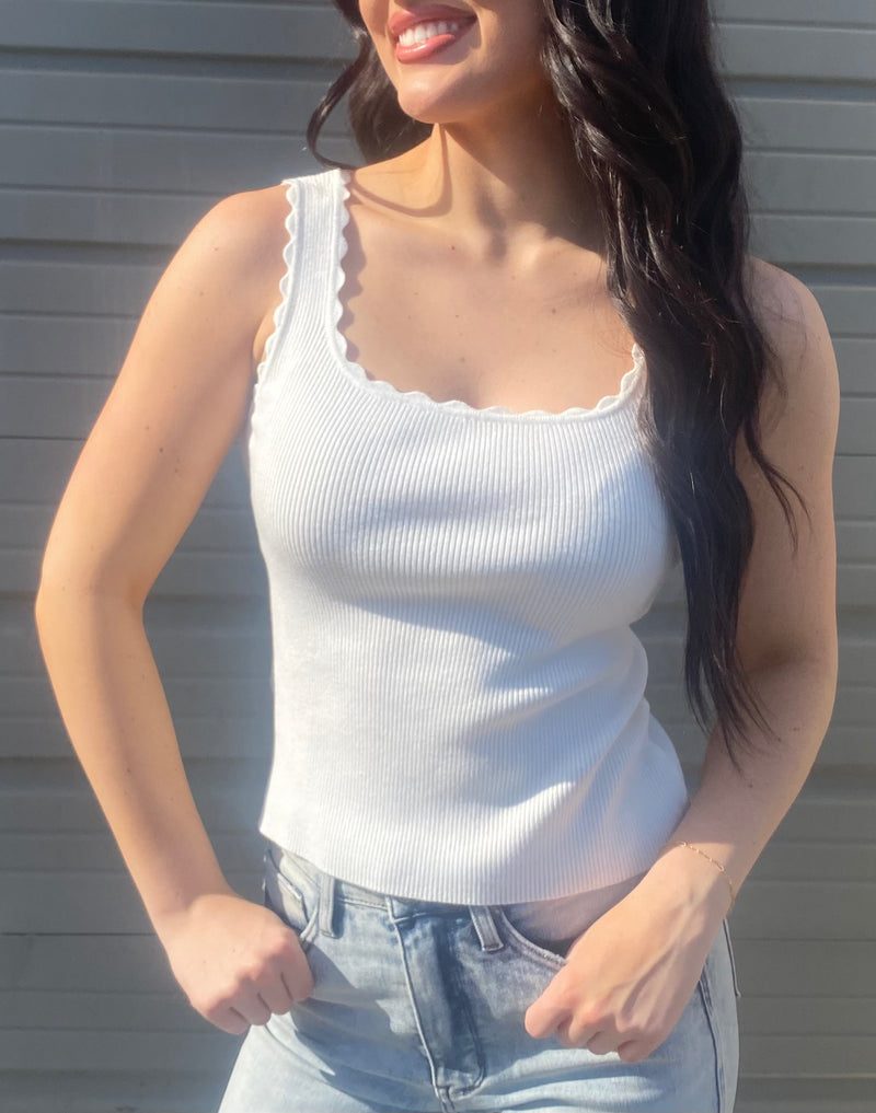 Scallop Rib Tank Top