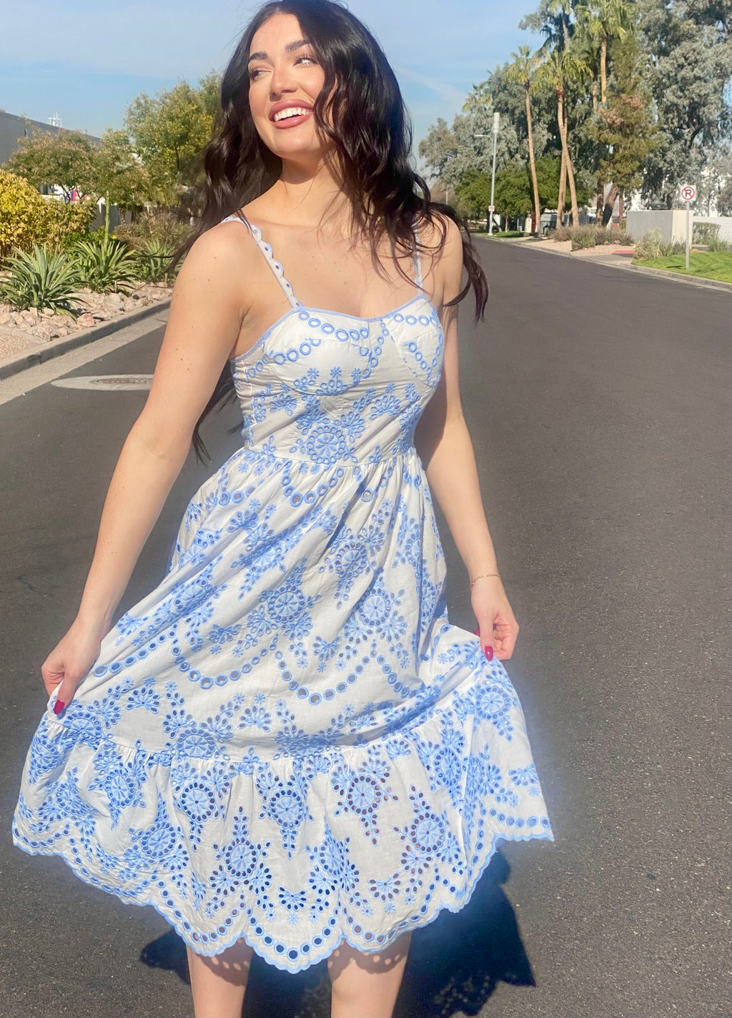 Sky Blue Midi Dress