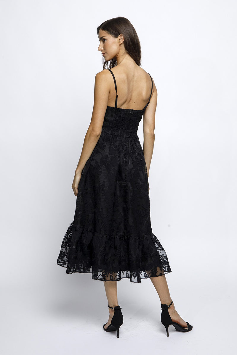 Strapless Black Midi Dress