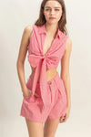 Gingham Tie Top and Shorts Set