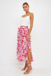 Pink Multi Floral Ruffle Maxi Skirt