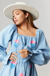 Disco Cowgirl Denim Long Puff Sleeve Dress