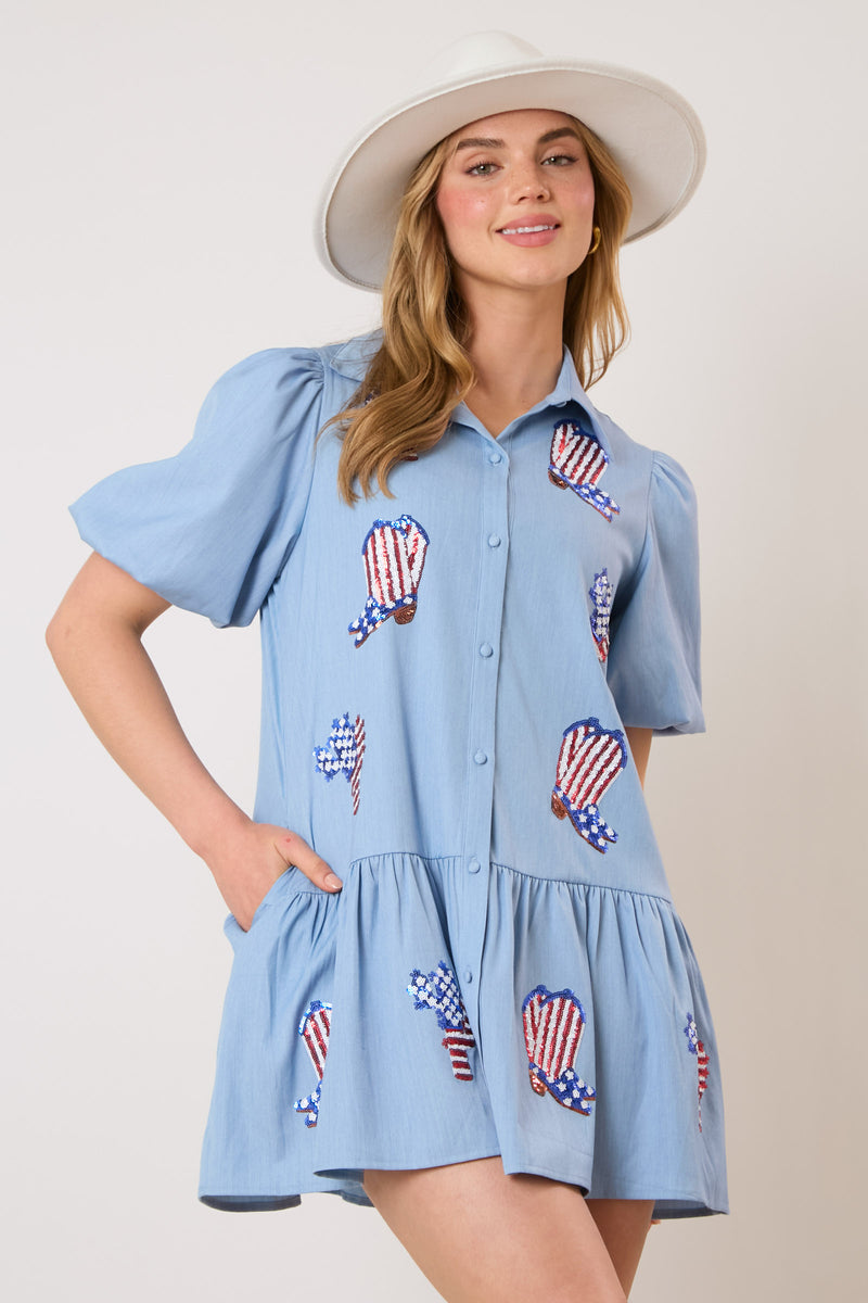 Boots in the USA Mini Babydoll Dress