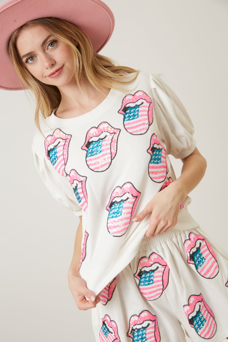 Licensed Rolling Stones Sequin Shorts