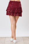 Maroon Sequin Mini Skirt