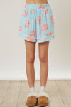 Light Blue Cotton Gauze Rolling Stones PJ Shorts