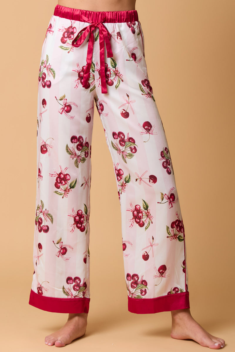 Satin Print Fruity PJ Bottom Pants