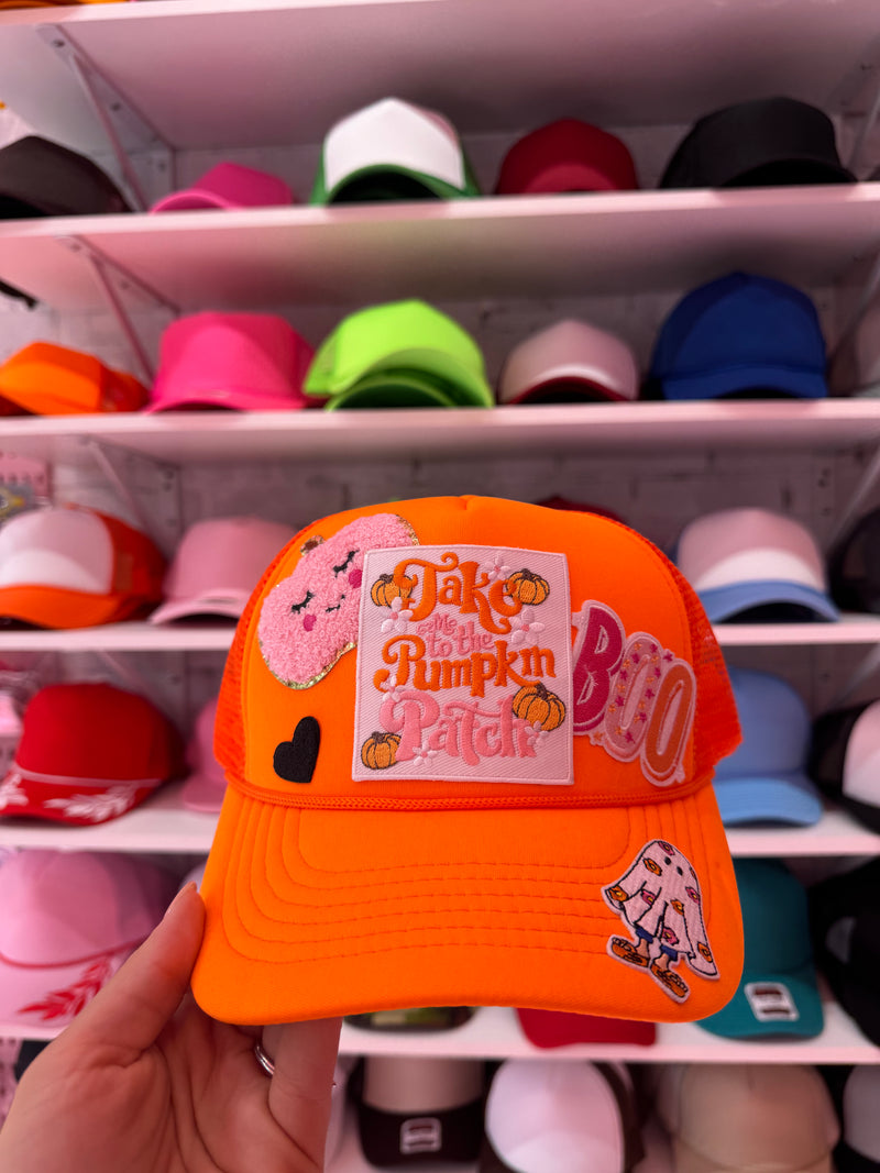 Orange Pumpkin Patch Custom Hat