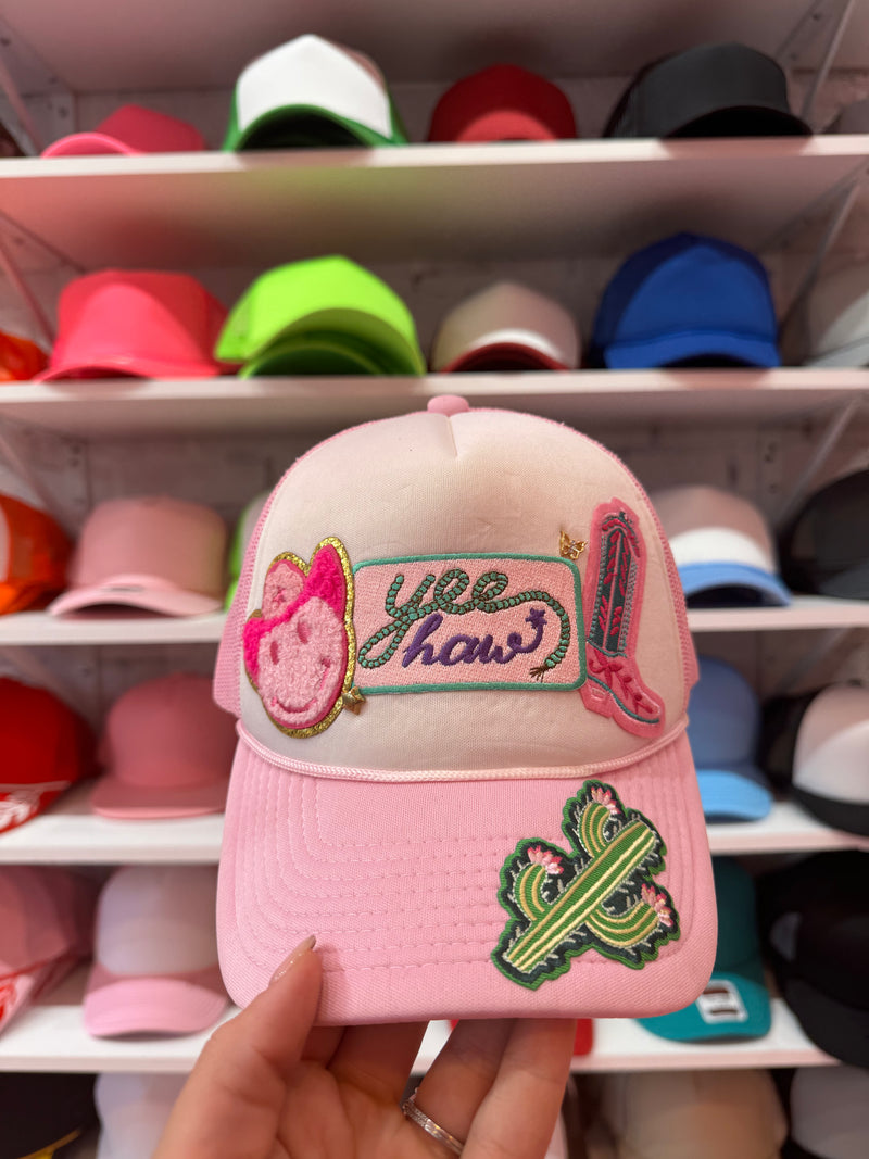 Pink Yeehaw Custom Trucker