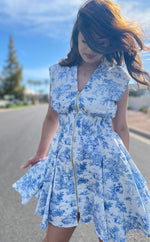 White/Navy Blue Shortie Dress