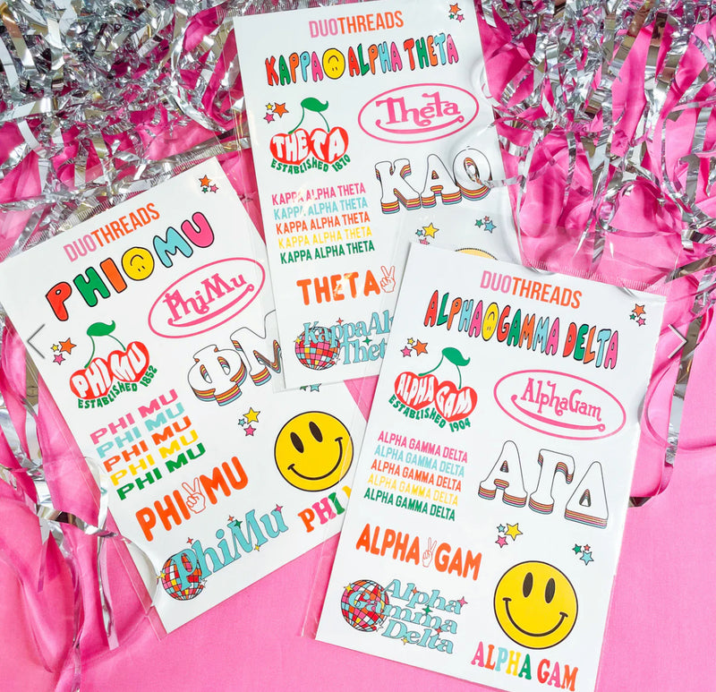 Rainbow Sticker Sheet Sorority Version