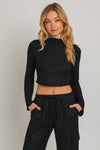 Long Sleeve Mock Neck Crop Top