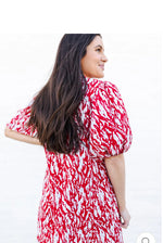 Crismon and White Tiger Tail Dress