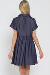 Short Sleeve Denim Babydoll Dress