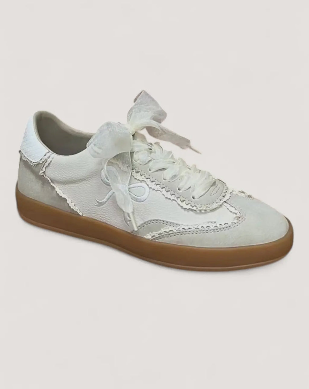 Ivory Coquette Bow Sneakers