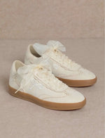 Ivory Coquette Bow Sneakers