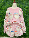 Light Pink Santa Sweatshirt-FINAL SALE ITEM
