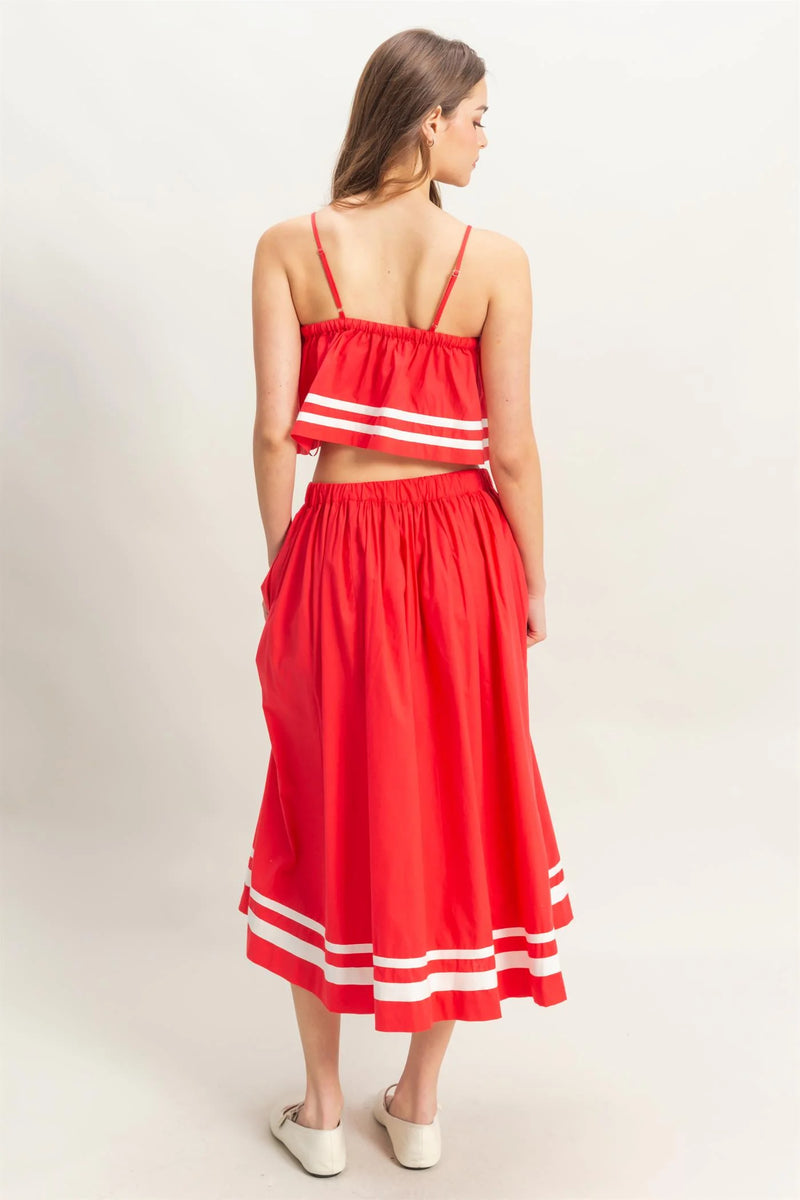 Spaghetti Strap Tank w/Flowy Skirt