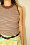Sleeveless Stripe Knit Tank Top