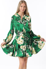 Emerald Green Floral Shortie Dress