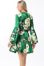Emerald Green Floral Shortie Dress