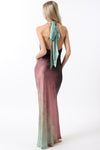 Ombré Cowl Neck Maxi Dress