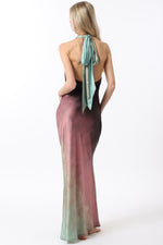 Ombré Cowl Neck Maxi Dress