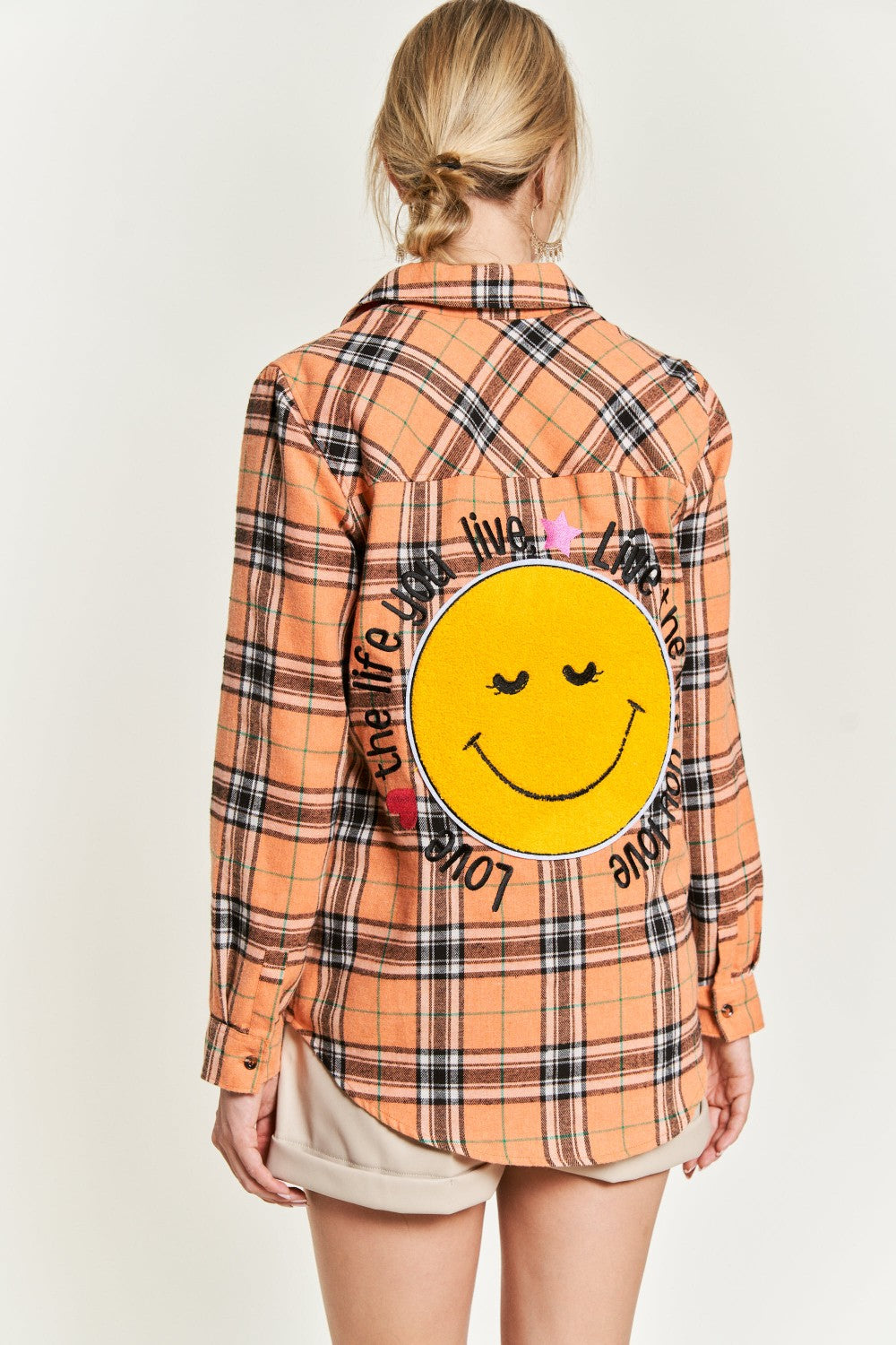 Happy Orange Plaid Flannel