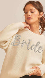 Off White Bride Glitter Sweater