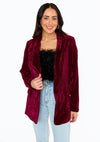 Cabernet Crushed Velvet Blazer