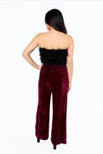 Sondra Cabernet Crushed Velvet Pants