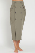 High Waisted Olive Skirt