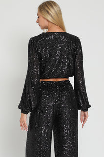 Sequin Long Sleeve Top