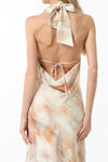 Cowl Neck Swirl Maxi Dress