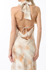 Cowl Neck Swirl Maxi Dress