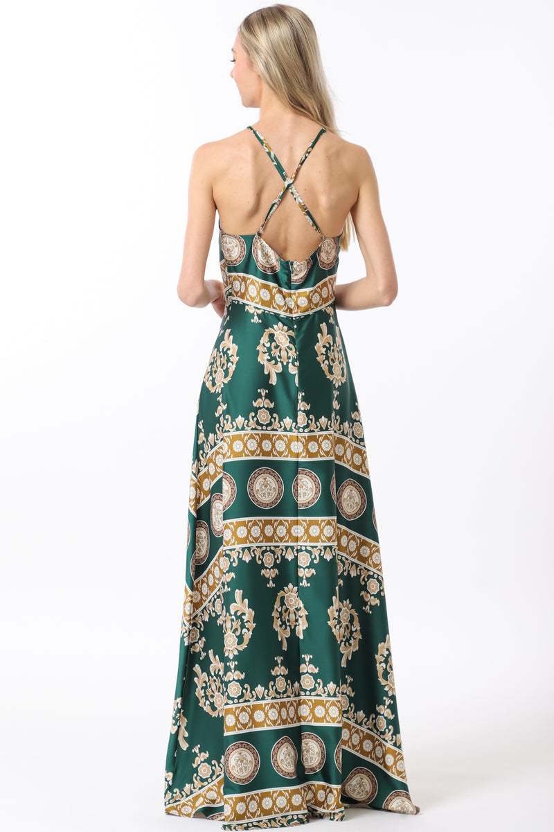 Green Halter Maxi Dress