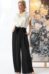 Ivory and Black Short Sleeve Jumpsuit