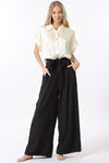 Ivory and Black Short Sleeve Jumpsuit