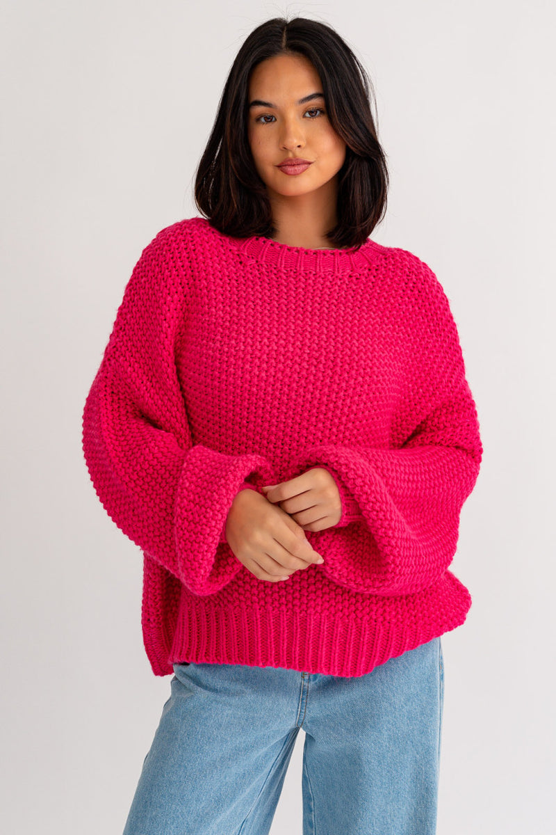 Chunky Hot Pink Sweater