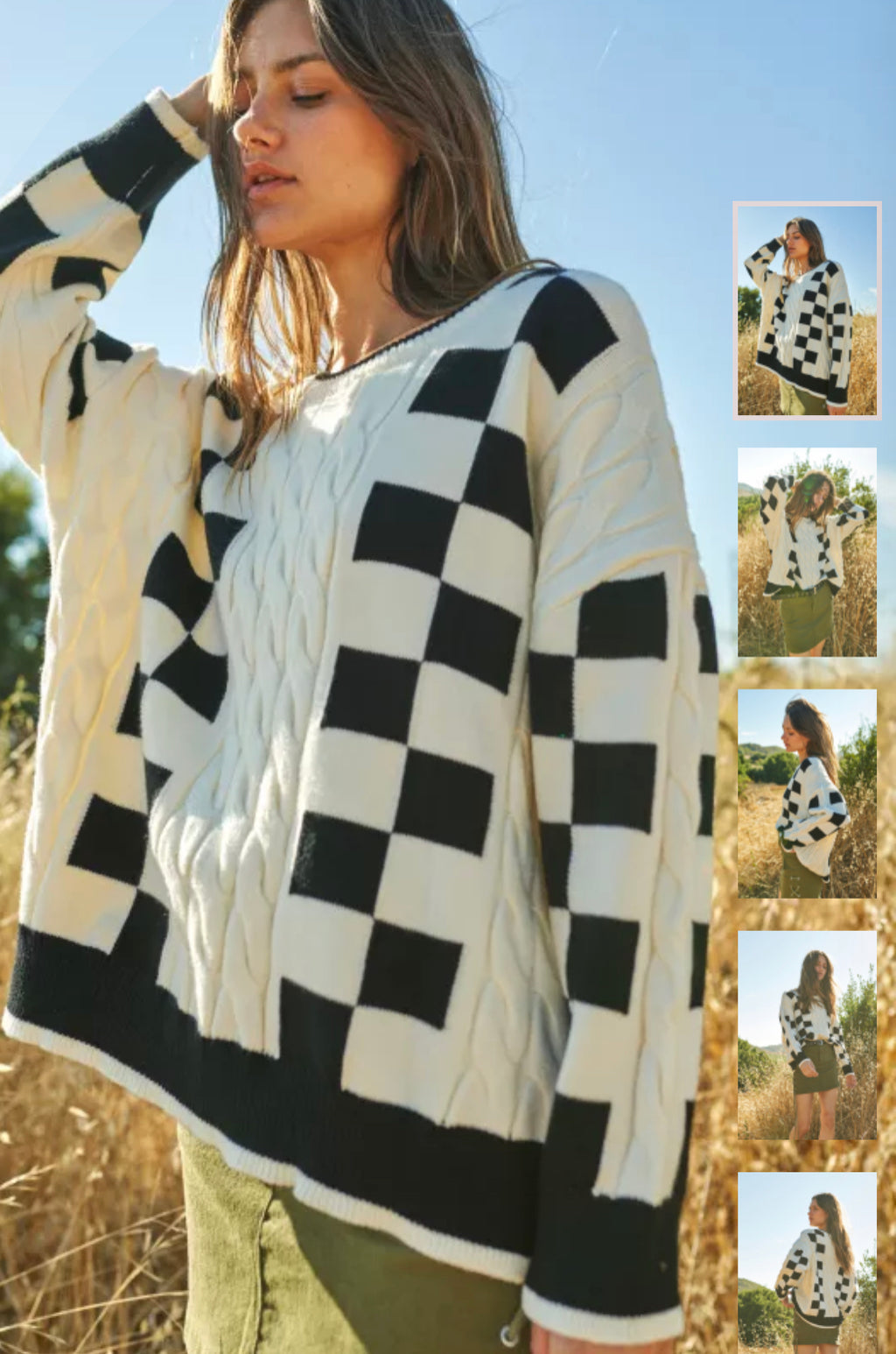 Crewneck Plaid Sweater