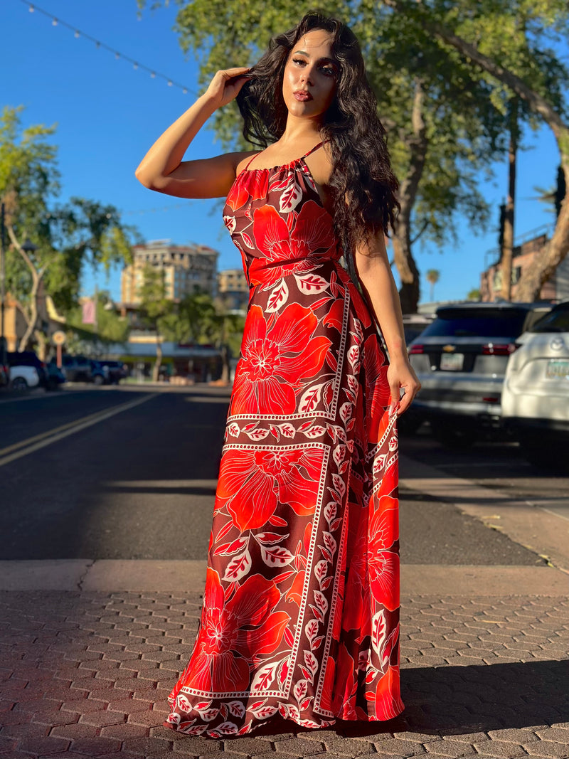 Red Multi Maxi Dress