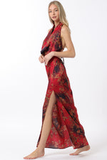 Red Cowl Neck Dress