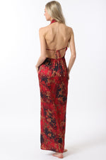 Red Cowl Neck Dress