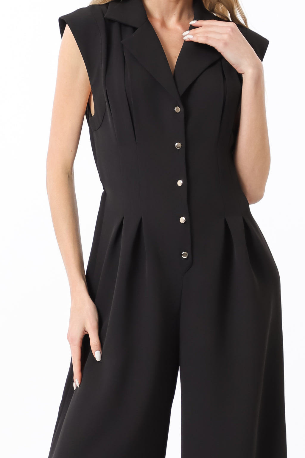 Black Button Down Jumpsuit