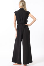 Black Button Down Jumpsuit