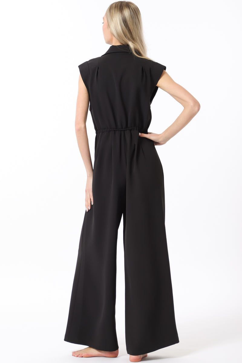 Black Button Down Jumpsuit