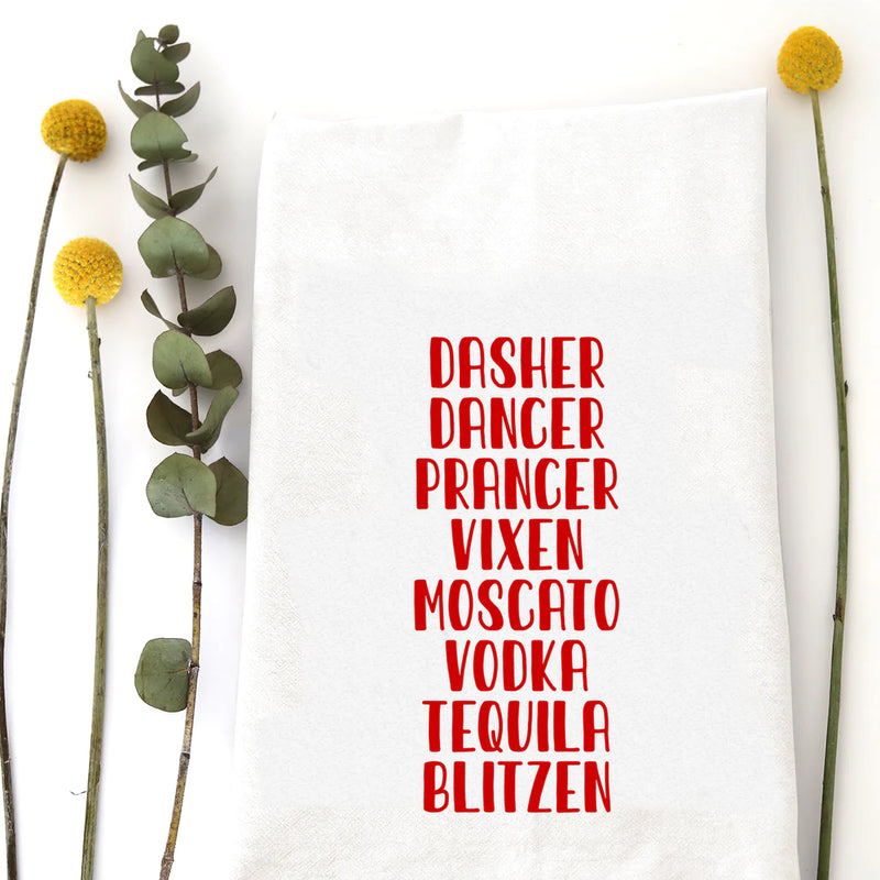 Dasher Dancer Vodka Kitchen Towel