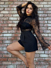 Sheer Lace Black Romper