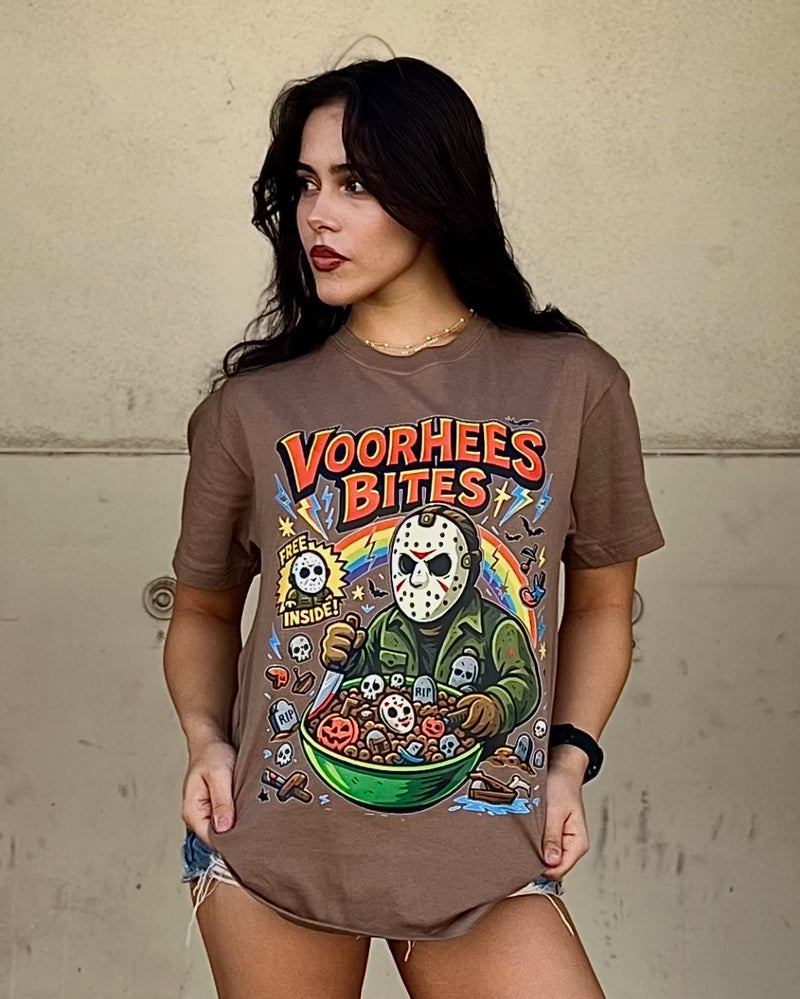 Voorhees Bites Parody Graphic T-Shirt