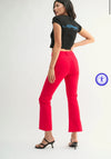 Vintage Red Denim Crop Flare